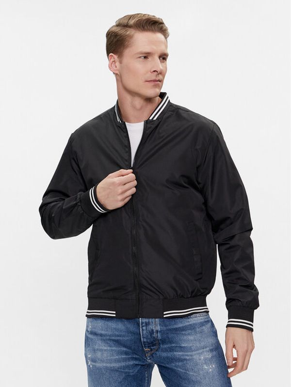 Brave Soul Brave Soul Bomber jakna MJK-ROJOBLACK Črna Straight Fit