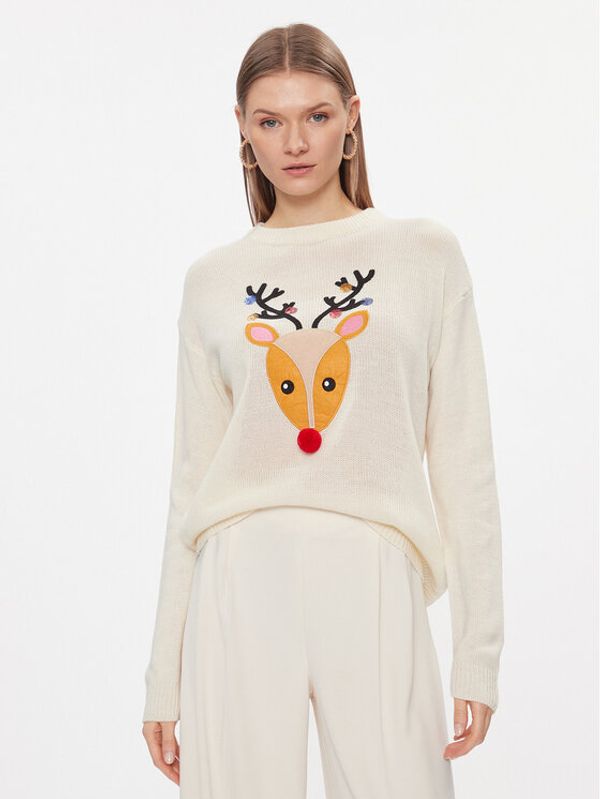 Brave Soul Brave Soul Pulover LKX-230ANTLE Écru Regular Fit