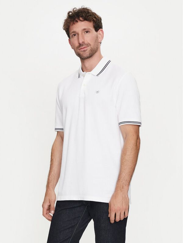 Bugatti Bugatti Polo majica 8150 55001A Bela Slim Fit