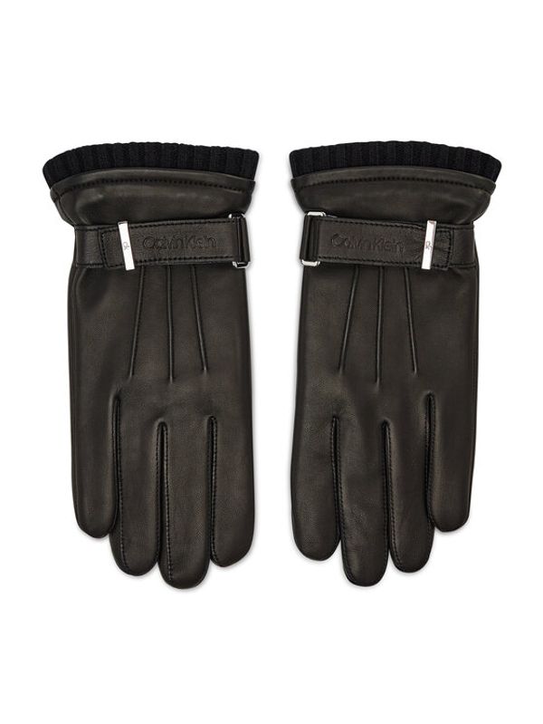 Calvin Klein Calvin Klein Moške rokavice Leather Rivet Gloves K50K507425 Črna