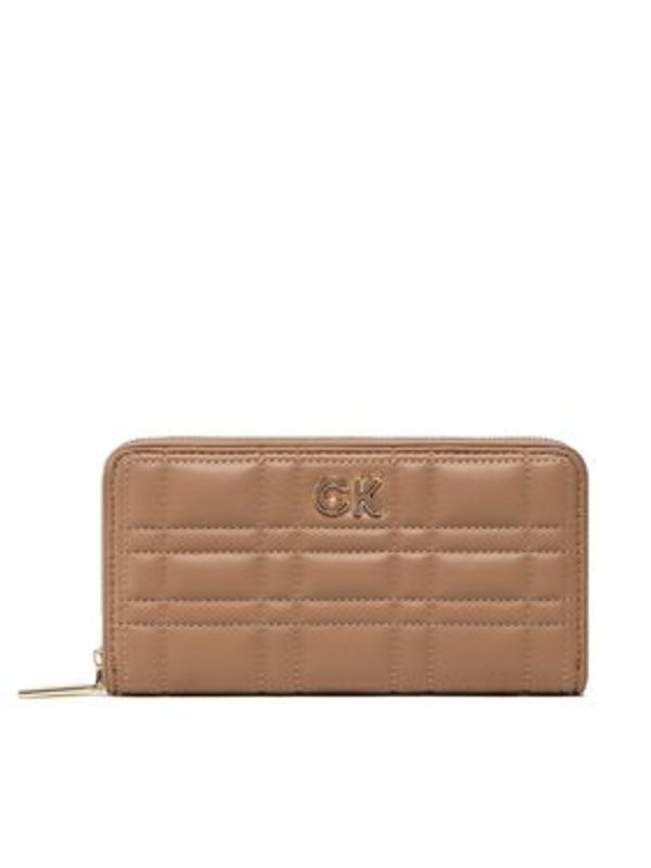 Calvin Klein Calvin Klein Velika ženska denarnica Re-Lock Quilt Z/A Wallet Lg K60K609912 Rjava
