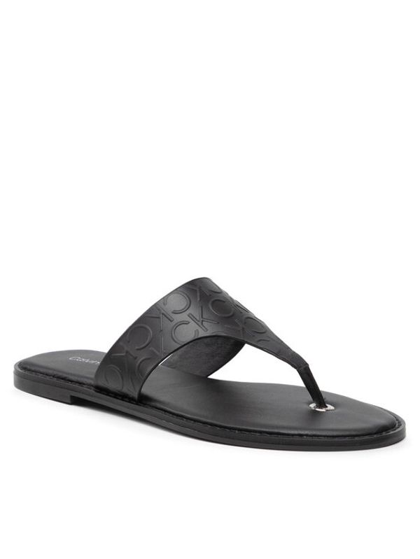 Calvin Klein Calvin Klein Japonke Almond Flat Tp Slide Hf HW0HW01159 Črna