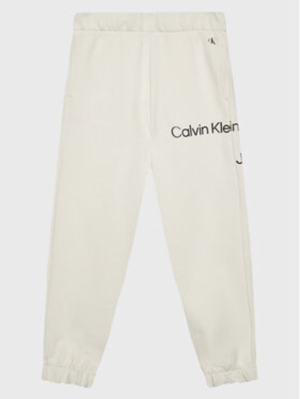Calvin Klein Jeans Calvin Klein Jeans Spodnji del trenirke Disrupted Inst. Logo IU0IU00323 Bež Regular Fit