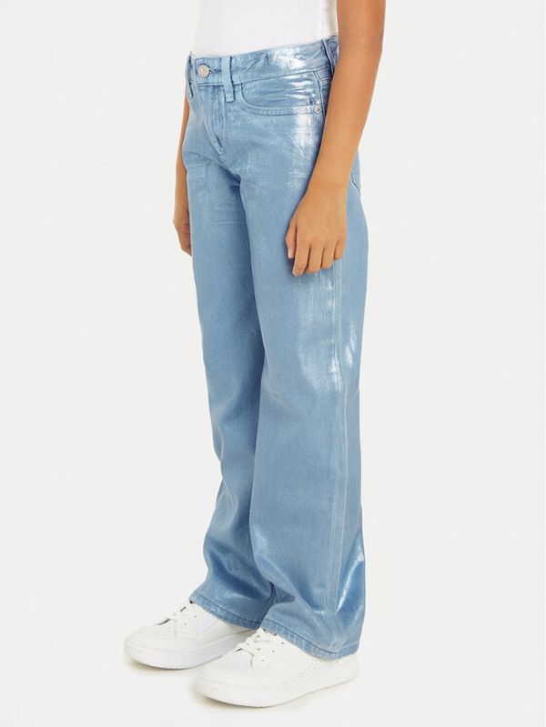 Calvin Klein Jeans Calvin Klein Jeans Hlače iz tkanine IG0IG02383 Modra Wide Leg