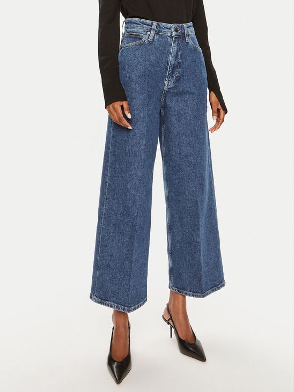 Calvin Klein Calvin Klein Jeans hlače K20K207267 Mornarsko modra Wide Leg