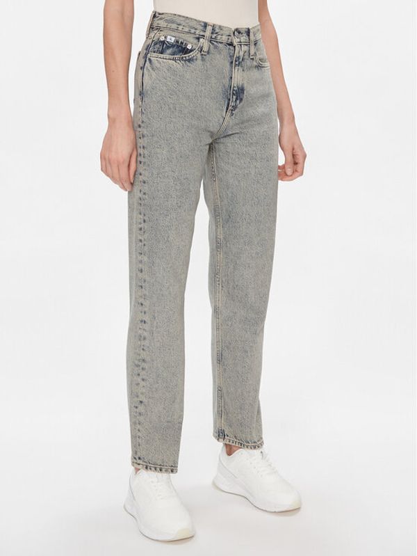 Calvin Klein Jeans Calvin Klein Jeans Jeans hlače High Rise Straight J20J222455 Mornarsko modra Straight Fit