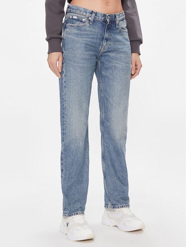 Calvin Klein Jeans Calvin Klein Jeans Jeans hlače Low Rise Straight J20J222437 Mornarsko modra Straight Fit