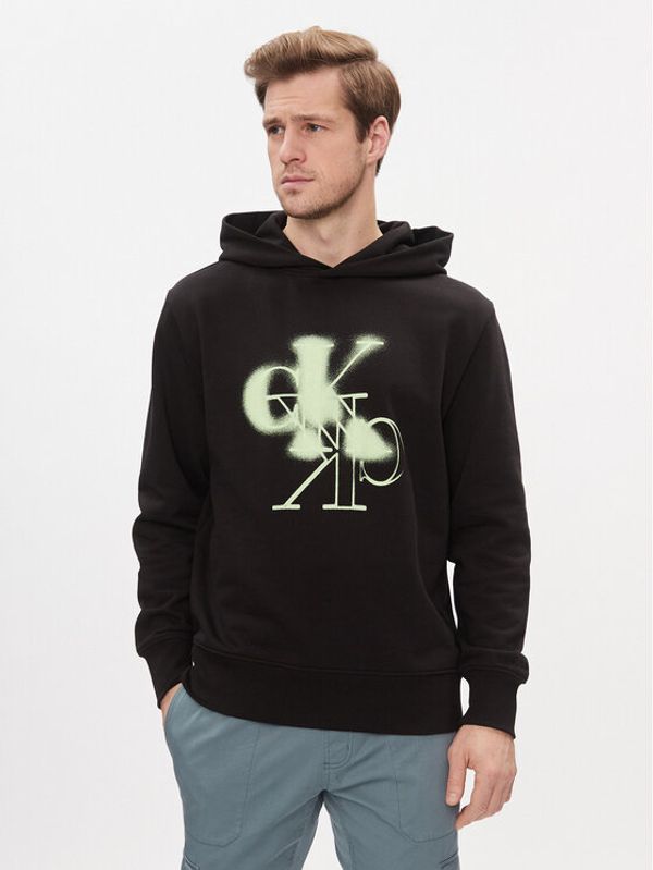 Calvin Klein Jeans Calvin Klein Jeans Jopa Mirrored Ck Logo Hoodie J30J324630 Črna Regular Fit