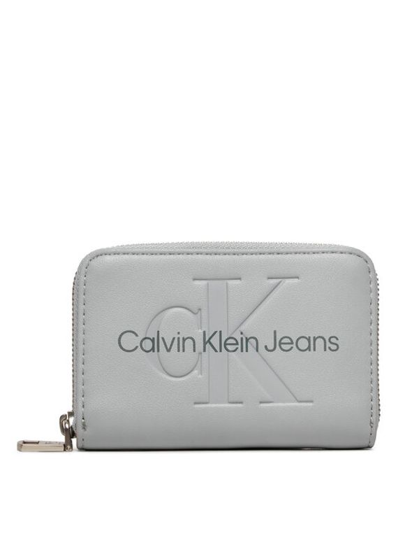 Calvin Klein Jeans Calvin Klein Jeans Majhna ženska denarnica Sculpted Med Zip Around Mono K60K612255 Siva