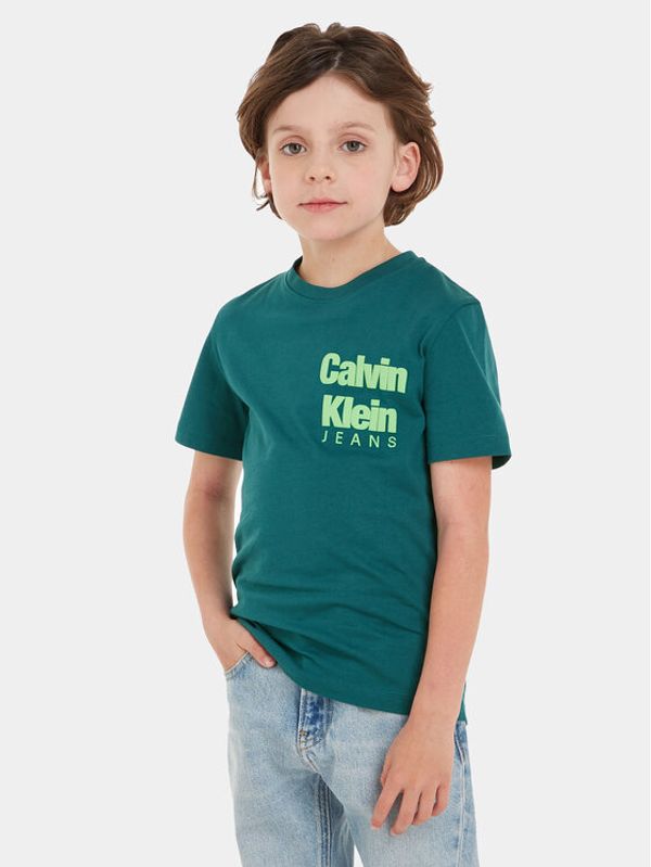 Calvin Klein Jeans Calvin Klein Jeans Majica Mini Blown Up Logo IB0IB01885 Modra Regular Fit