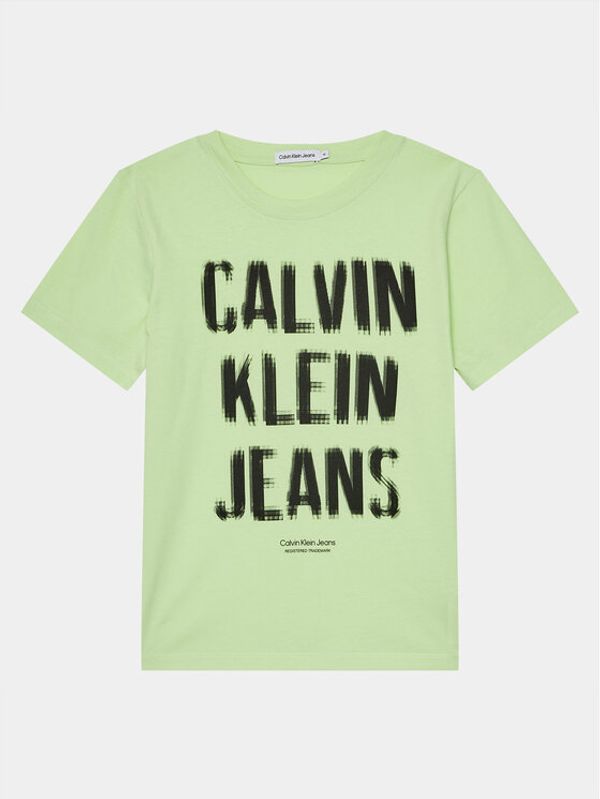 Calvin Klein Jeans Calvin Klein Jeans Majica Pixel Logo IB0IB01974 Zelena Relaxed Fit