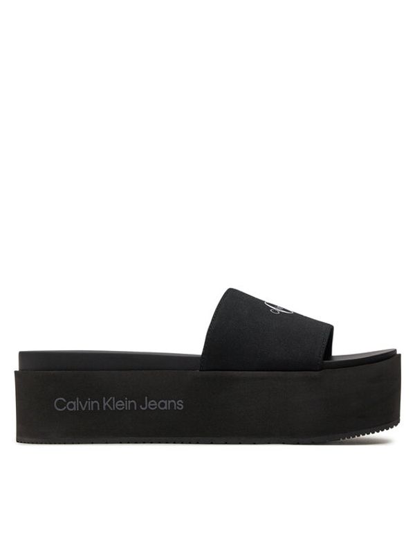 Calvin Klein Jeans Calvin Klein Jeans Natikači Flatform Sandal Met YW0YW01036 Črna