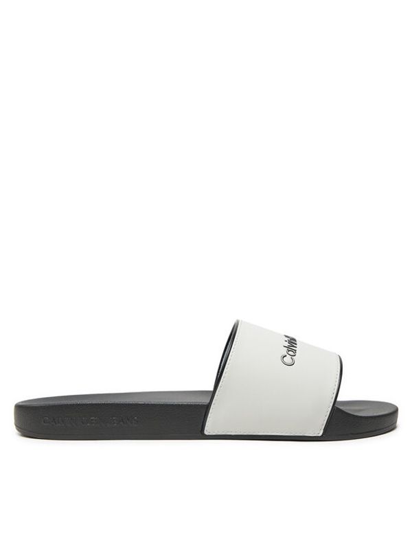 Calvin Klein Jeans Calvin Klein Jeans Natikači Slide Institutional YM0YM01019 Bela