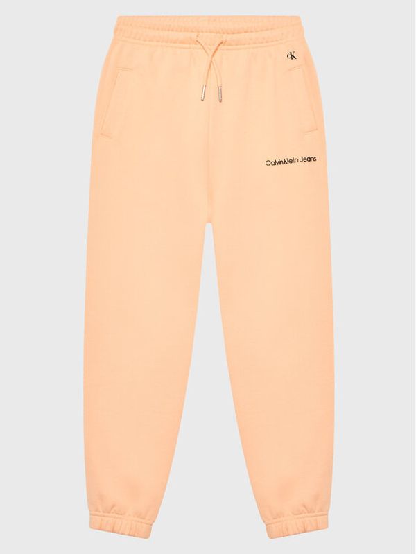 Calvin Klein Jeans Calvin Klein Jeans Spodnji del trenirke Logo IG0IG01509 Oranžna Relaxed Fit