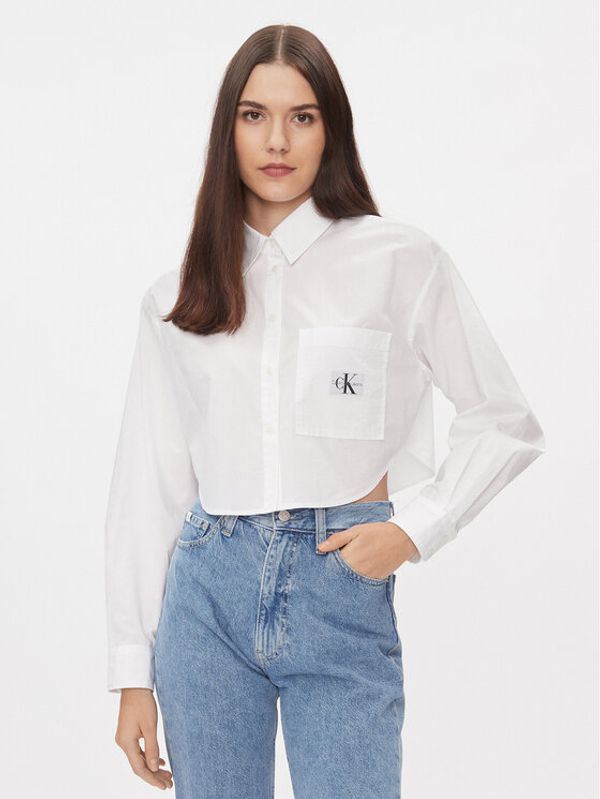 Calvin Klein Jeans Calvin Klein Jeans Srajca J20J222614 Bela Cropped Fit