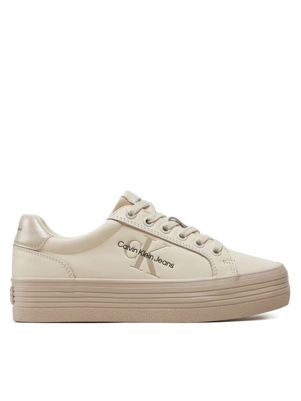 Calvin Klein Jeans Calvin Klein Jeans Superge Vulc Flatform Laceup Lth YW0YW01474 Écru