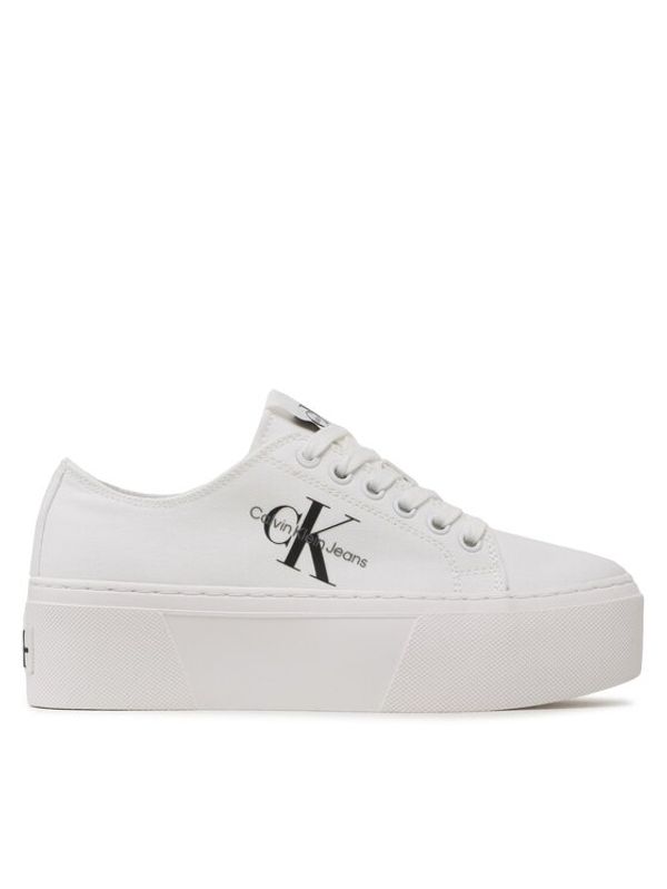 Calvin Klein Jeans Calvin Klein Jeans Tenis superge Cupsole Low Txt YW0YW01033 Bela