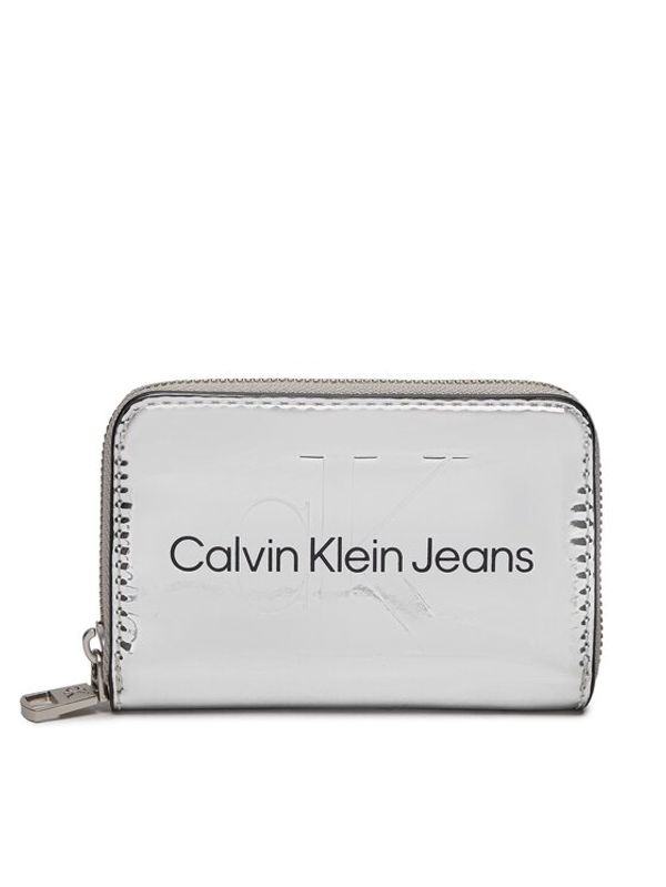 Calvin Klein Jeans Calvin Klein Jeans Velika ženska denarnica Sculpted Med Zip Around Mono S K60K611863 Srebrna