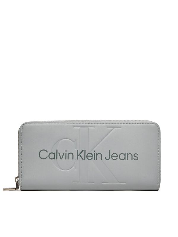 Calvin Klein Jeans Calvin Klein Jeans Velika ženska denarnica Sculpted Zip Around Mono K60K607634 Siva