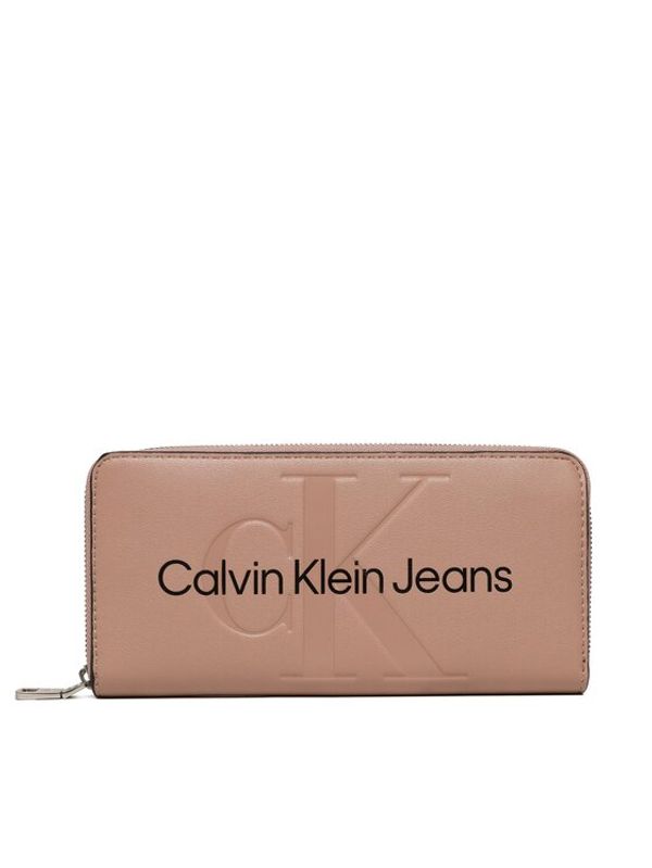 Calvin Klein Jeans Calvin Klein Jeans Velika ženska denarnica Sculpted Zip Around Mono K60K610358 Roza