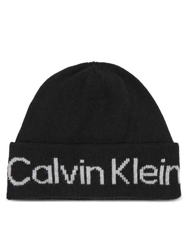 Calvin Klein Calvin Klein Kapa Logo Reverso Tonal Beanie K60K611151 Črna