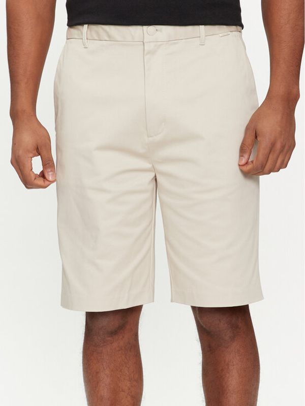 Calvin Klein Calvin Klein Kratke hlače iz tkanine Sateen K10K112831 Bež Straight Fit