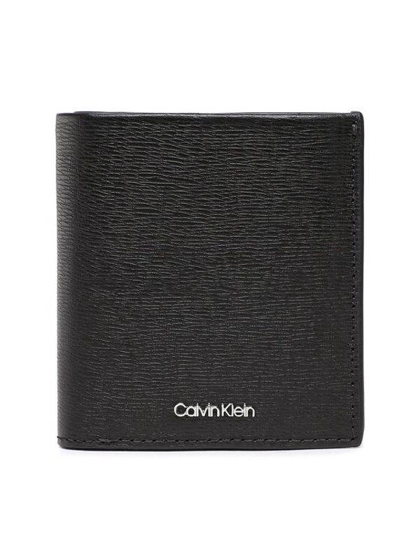 Calvin Klein Calvin Klein Majhna moška denarnica Ck Median Trifold 6Cc W/Coin K50K509988 Črna