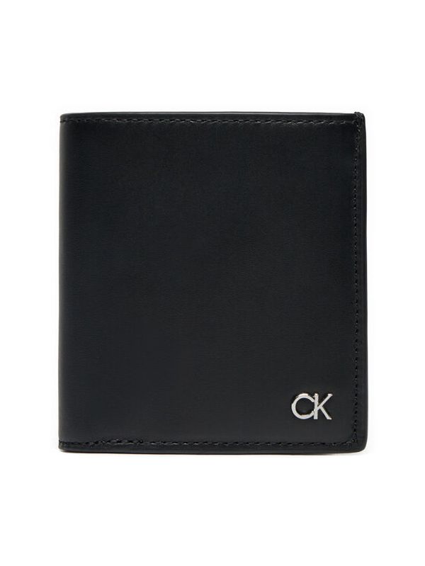 Calvin Klein Calvin Klein Majhna moška denarnica Metal Ck Trifold 6Cc W/Coin K50K512290 Črna