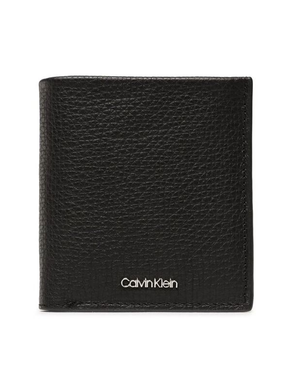 Calvin Klein Calvin Klein Majhna moška denarnica Minimalism Trifold 6Cc W/Coin K50K509624 Črna