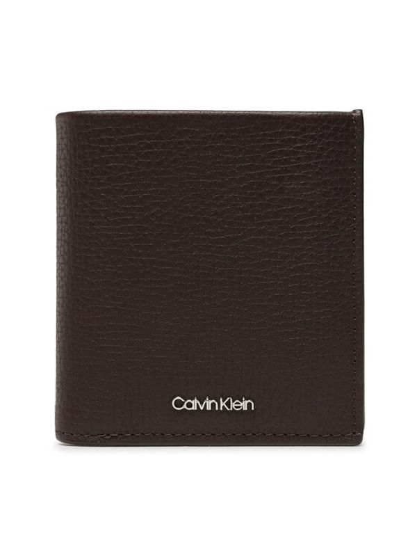 Calvin Klein Calvin Klein Majhna moška denarnica Minimalism Trifold 6Cc W/Coin K50K509624 Rjava