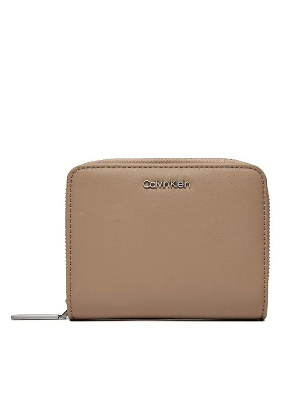 Calvin Klein Calvin Klein Majhna ženska denarnica Ck Must Z/A Wallet W/Flap Md K60K607432 Bež