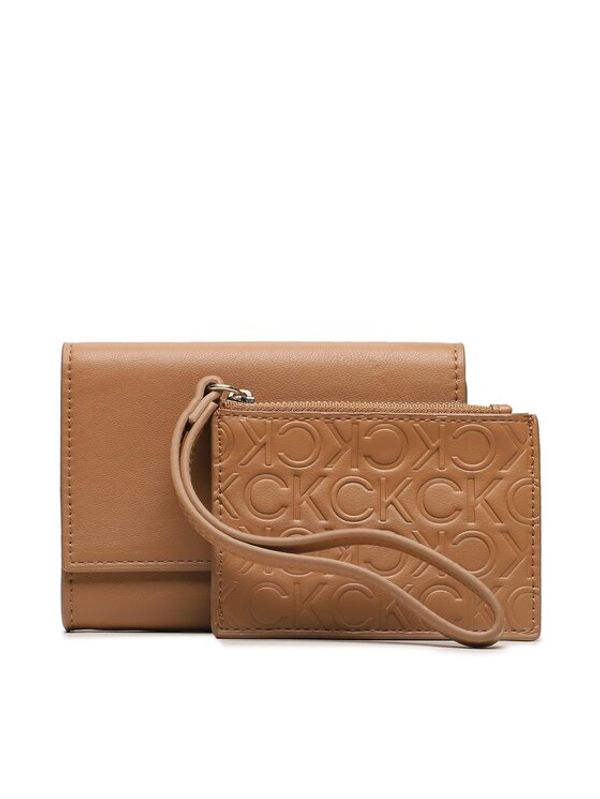 Calvin Klein Calvin Klein Majhna ženska denarnica Re-Lock Bifold & Cardholder Sm K60K611092 Rjava