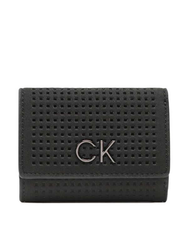 Calvin Klein Calvin Klein Majhna ženska denarnica Re-Lock Trifold Xxs Perf K60K610662 Črna