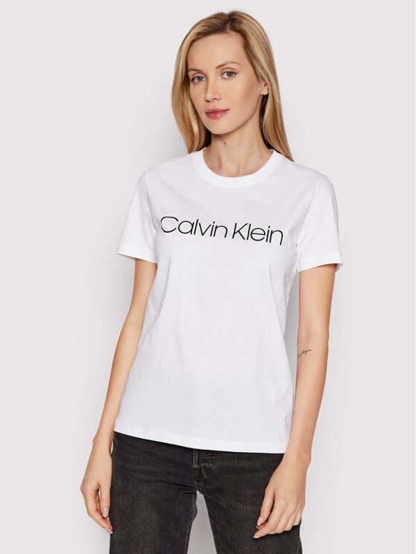 Calvin Klein Calvin Klein Majica Core Logo K20K202142 Bela Regular Fit