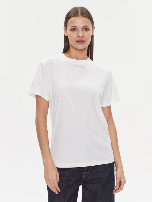 Calvin Klein Calvin Klein Majica Metallic Micro Logo T Shirt K20K206967 Bela Regular Fit