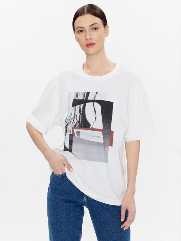 Calvin Klein Calvin Klein Majica Photo Print Graphic K20K204995 Bela Relaxed Fit