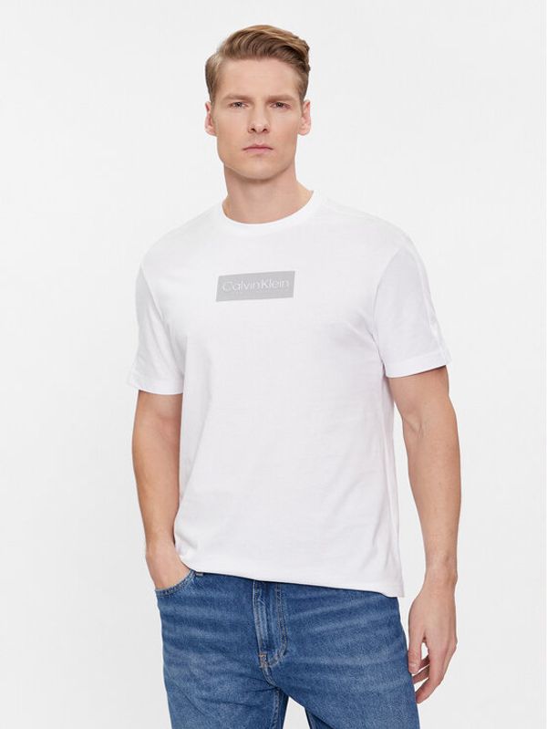 Calvin Klein Calvin Klein Majica Raised Rubber Logo T-Shirt K10K112403 Bela Regular Fit