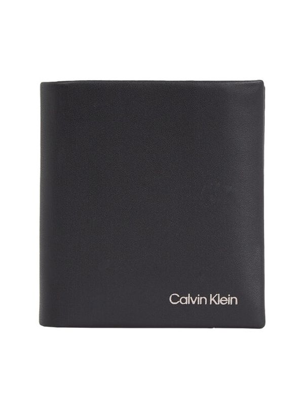Calvin Klein Calvin Klein Moška denarnica Ck Concise Trifold 6Cc W/Coin K50K510593 Črna