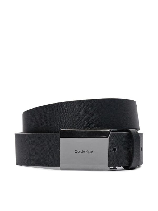 Calvin Klein Calvin Klein Moški pas Beveled Plaque 2.0 Saffiano 35Mm K50K511568 Črna