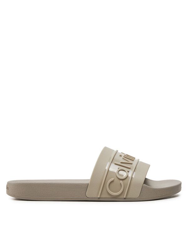 Calvin Klein Calvin Klein Natikači Slide Tpu Saffiano HW0HW02107 Écru