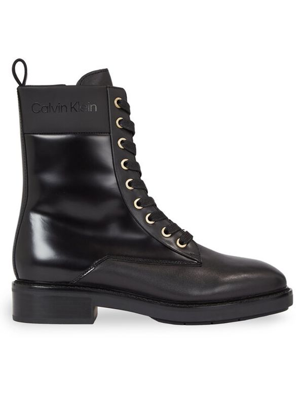 Calvin Klein Calvin Klein Pohodni čevlji Rubber Sole Combat Boot Lg Wl HW0HW01715 Črna