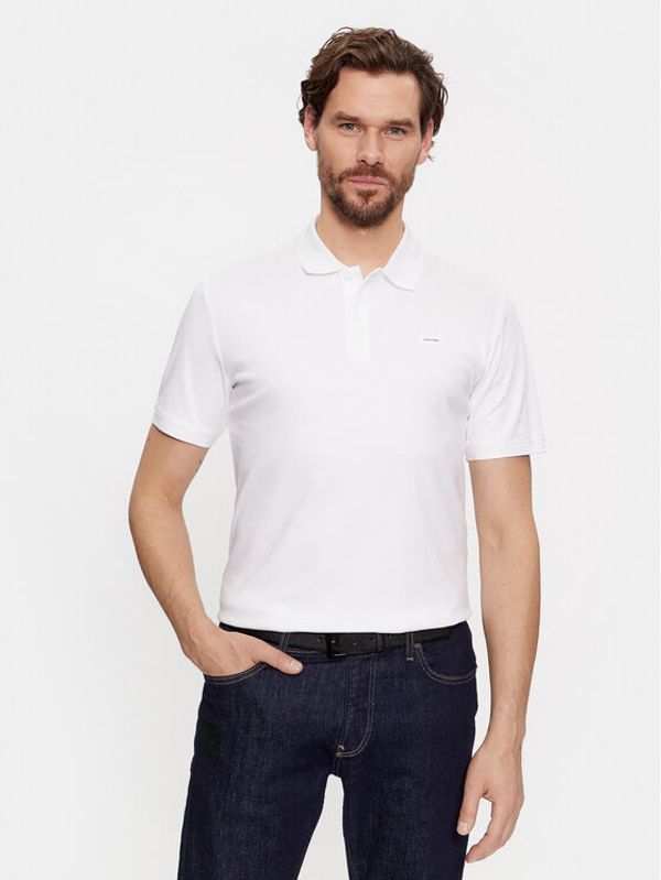 Calvin Klein Calvin Klein Polo majica Smooth Cotton Slim Polo K10K111657 Bela Regular Fit