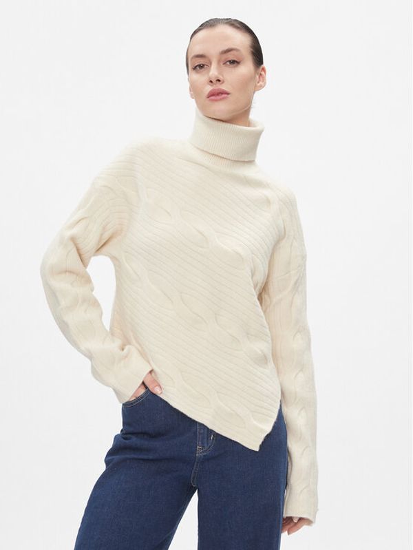 Calvin Klein Calvin Klein Pulover Asymetric Modern Cable Sweater K20K206016 Bež Regular Fit