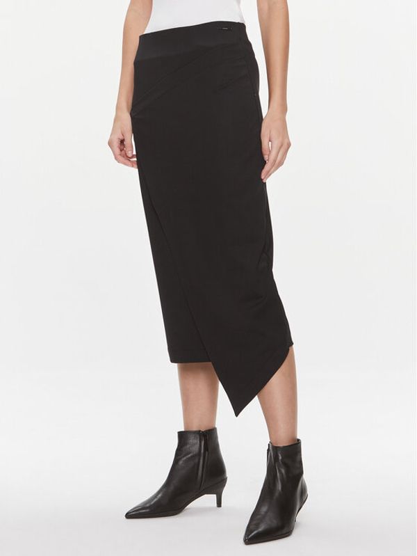 Calvin Klein Calvin Klein Ravno krilo Stretch Jersey Midi Skirt K20K206808 Črna Slim Fit