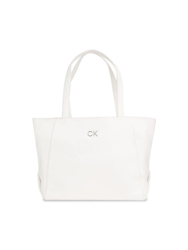 Calvin Klein Calvin Klein Ročna torba Ck Daily Shopper Medium Pebble K60K611766 Bela