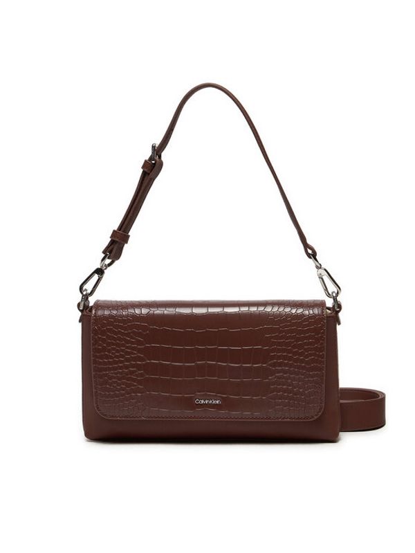 Calvin Klein Calvin Klein Ročna torba Ck Must Shoulder Bag_Croco K60K612111 Rjava