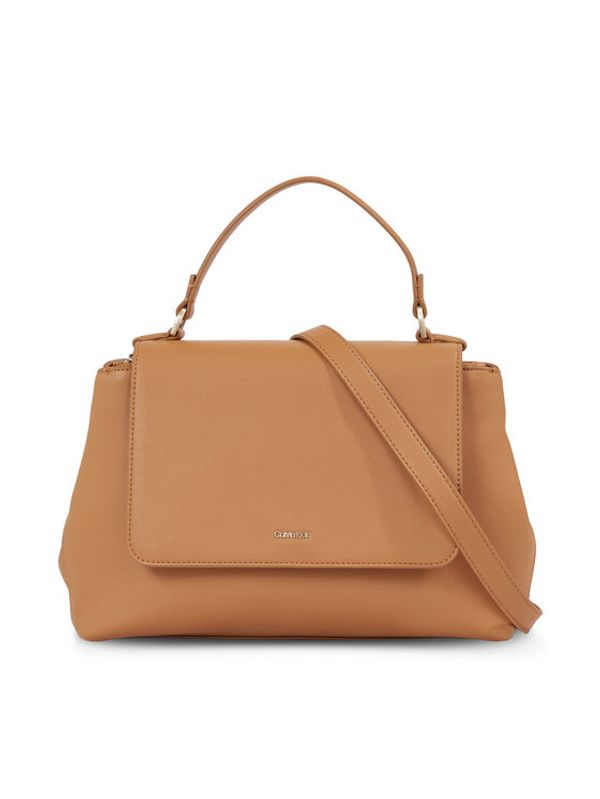 Calvin Klein Calvin Klein Ročna torba Ck Must Top Handle Tote W/Flap K60K611043 Rjava