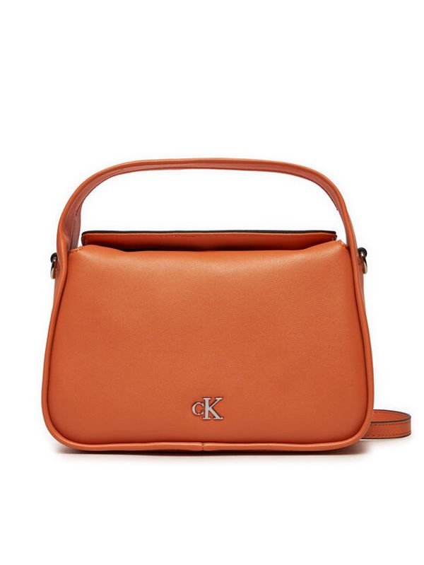 Calvin Klein Calvin Klein Ročna torba Metal Mono Mini Block20 W/Flap K60K612246 Oranžna