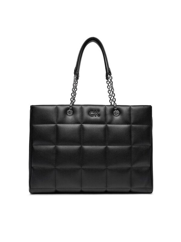 Calvin Klein Calvin Klein Ročna torba Square Quilt Chain Shopper K60K612019 Črna