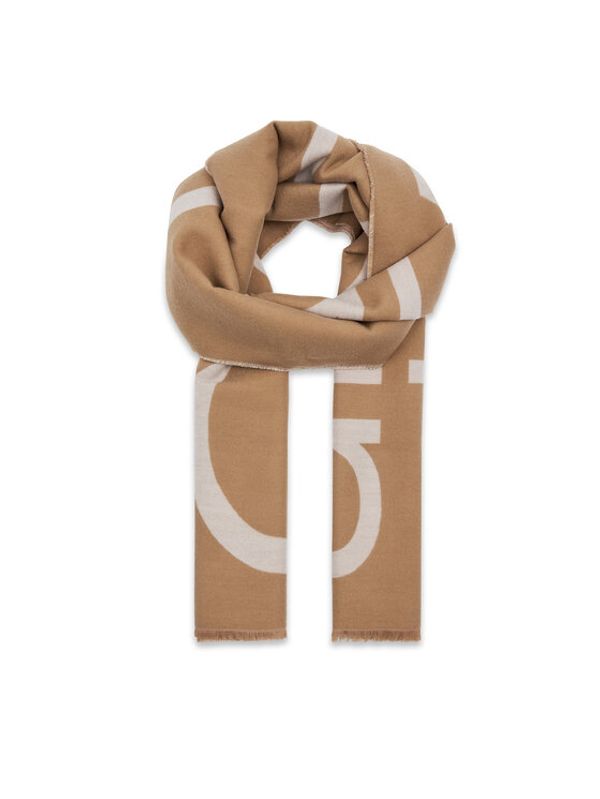 Calvin Klein Calvin Klein Ruta Fringes 2-Tones Wool Blend Scarf K60K612028 Rjava